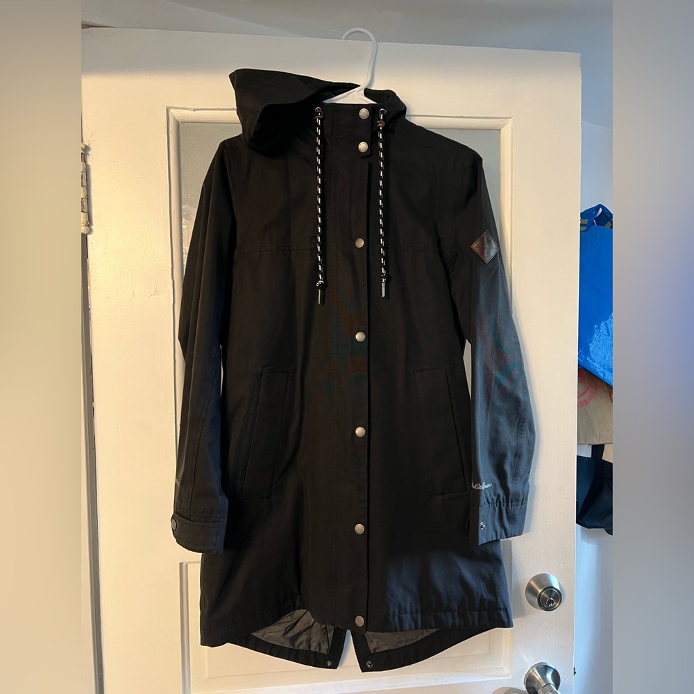 Eddie Bauer black rain jacket, XS
